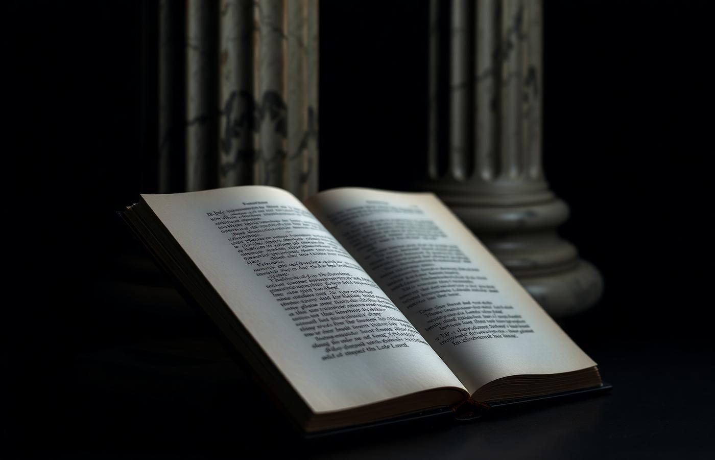 An open book beside classical columns — the older method of formation.
